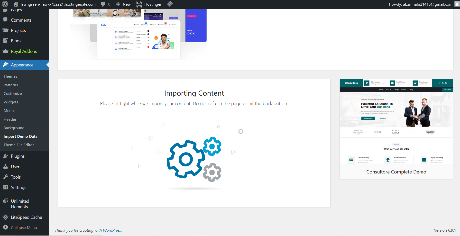 Data getting imported
